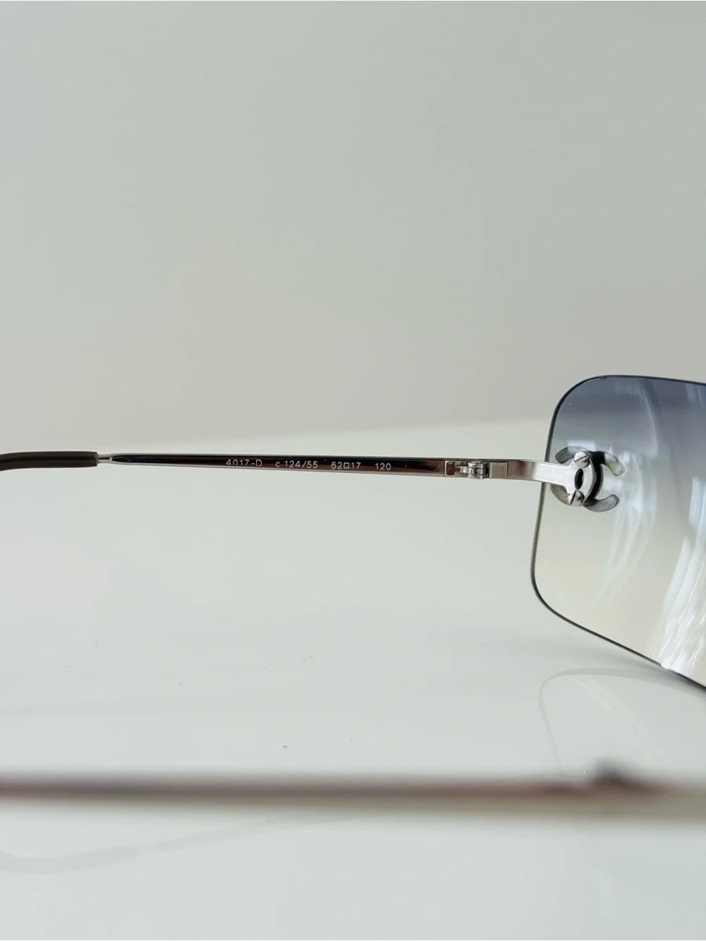 Extremely RARE 🦋 Authentic Chanel light blue rimless CC sunglasses✨